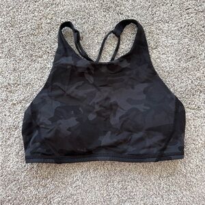 Women's Black Camouflage Sports Bra